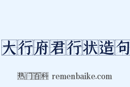 大行府君行状造句是什么意思的图片